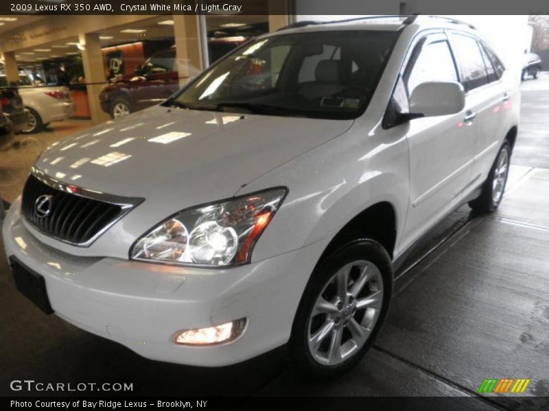 Crystal White Mica / Light Gray 2009 Lexus RX 350 AWD