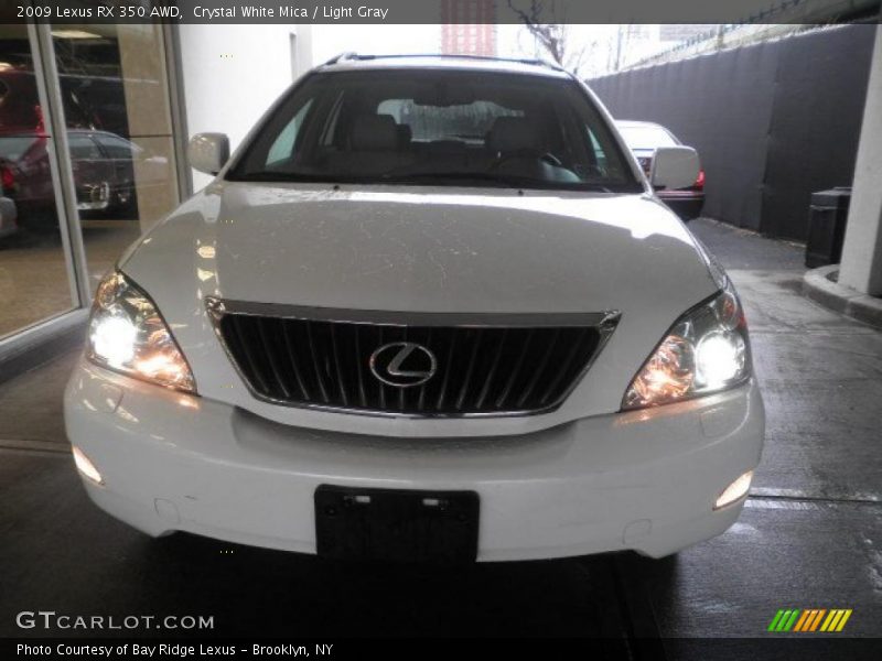 Crystal White Mica / Light Gray 2009 Lexus RX 350 AWD