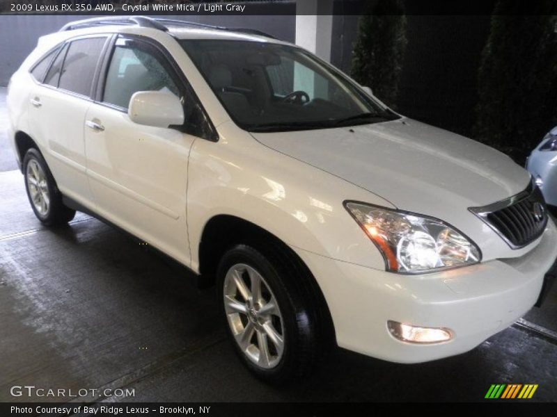 Crystal White Mica / Light Gray 2009 Lexus RX 350 AWD