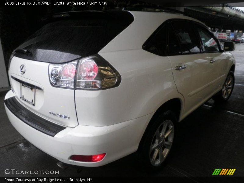 Crystal White Mica / Light Gray 2009 Lexus RX 350 AWD