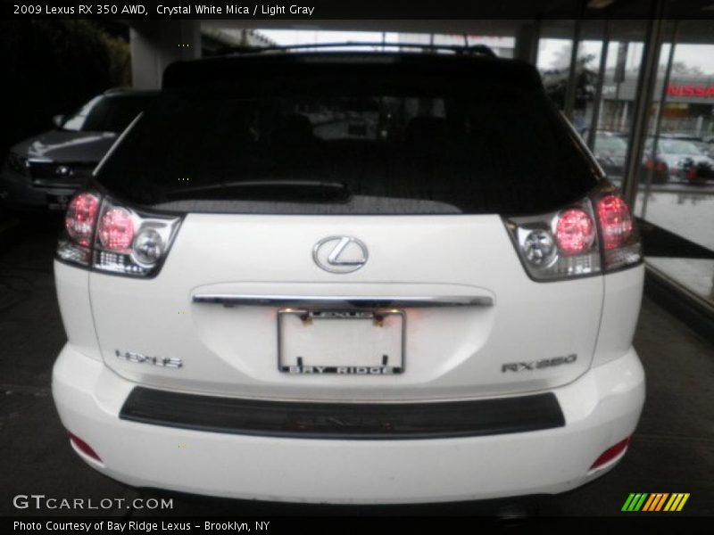 Crystal White Mica / Light Gray 2009 Lexus RX 350 AWD