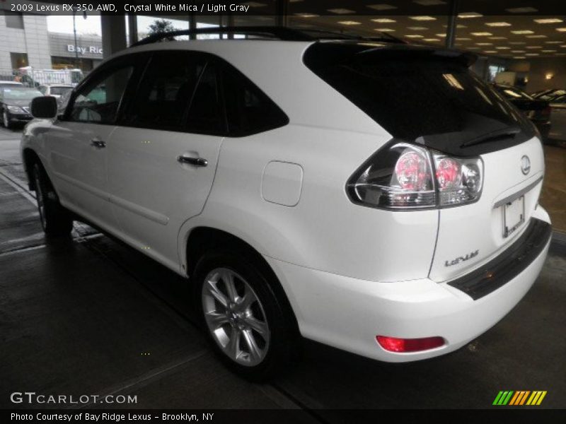 Crystal White Mica / Light Gray 2009 Lexus RX 350 AWD