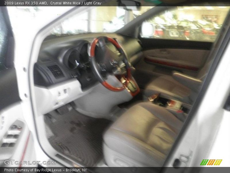 Crystal White Mica / Light Gray 2009 Lexus RX 350 AWD