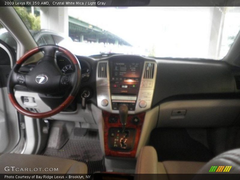 Crystal White Mica / Light Gray 2009 Lexus RX 350 AWD