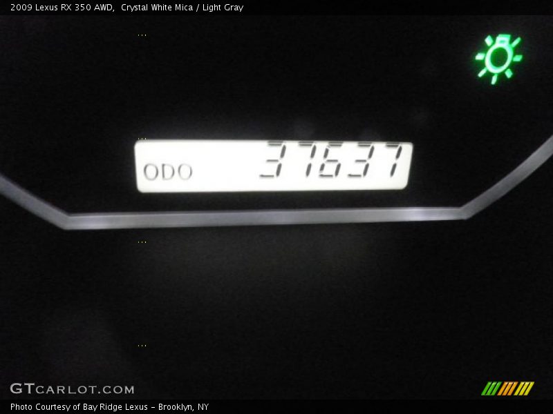 Crystal White Mica / Light Gray 2009 Lexus RX 350 AWD
