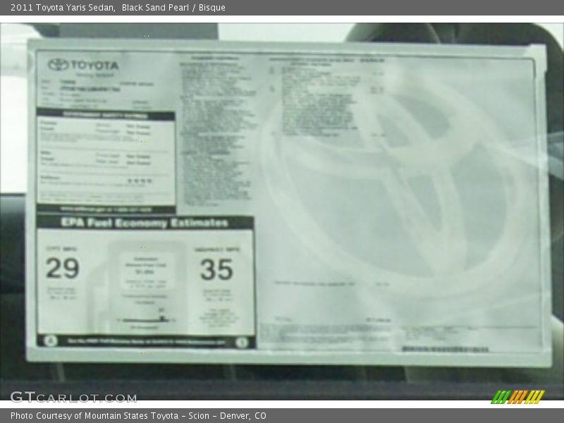 Black Sand Pearl / Bisque 2011 Toyota Yaris Sedan
