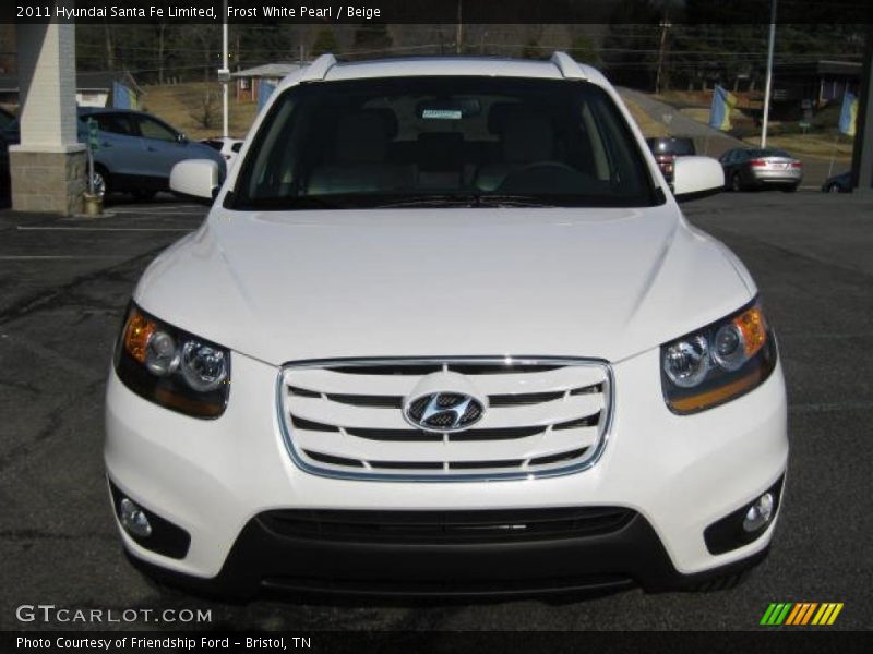 Frost White Pearl / Beige 2011 Hyundai Santa Fe Limited