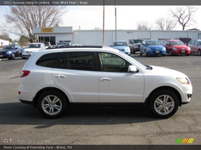 Frost White Pearl / Beige 2011 Hyundai Santa Fe Limited