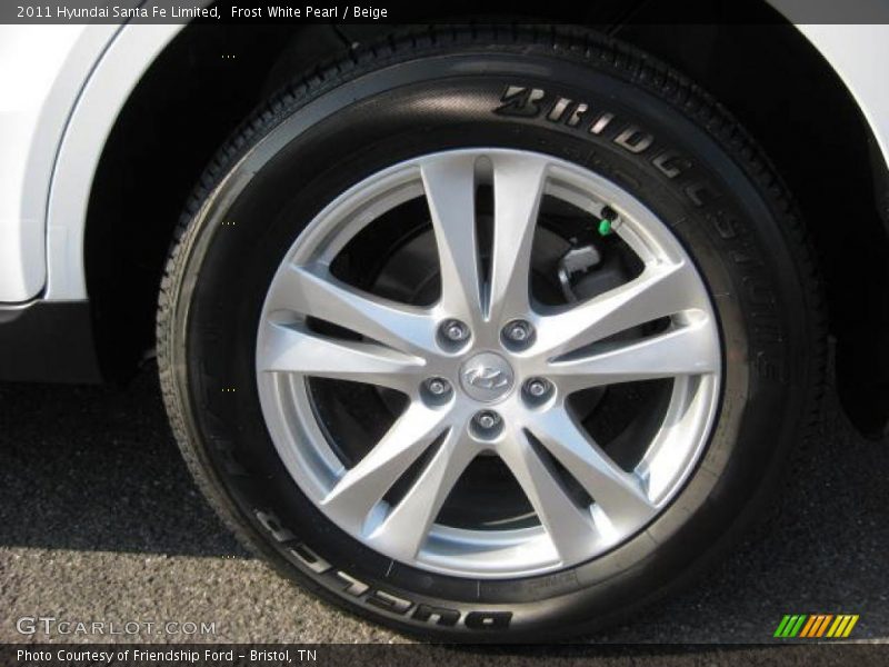 Frost White Pearl / Beige 2011 Hyundai Santa Fe Limited