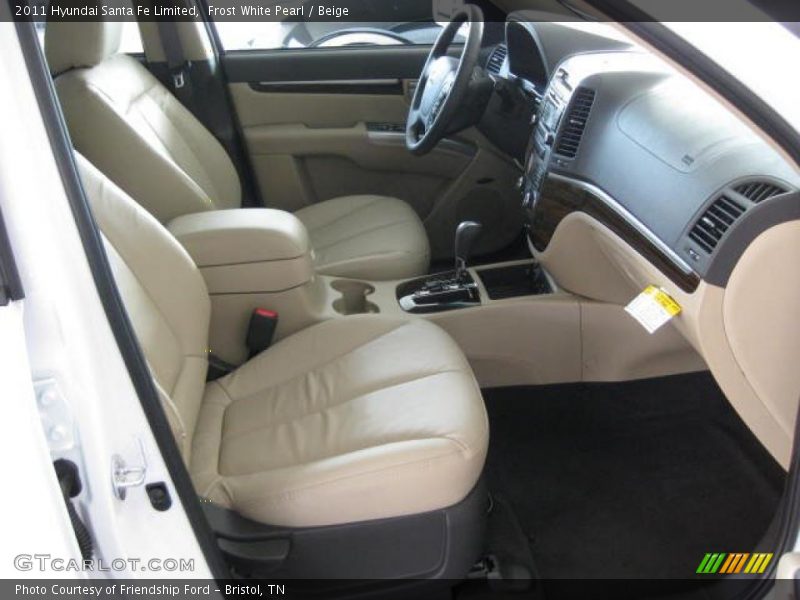 Frost White Pearl / Beige 2011 Hyundai Santa Fe Limited