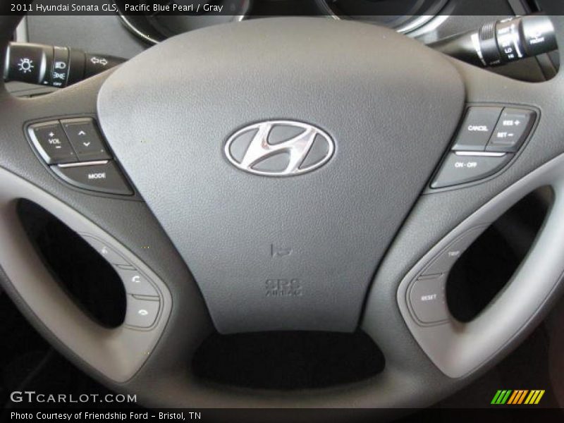 Pacific Blue Pearl / Gray 2011 Hyundai Sonata GLS