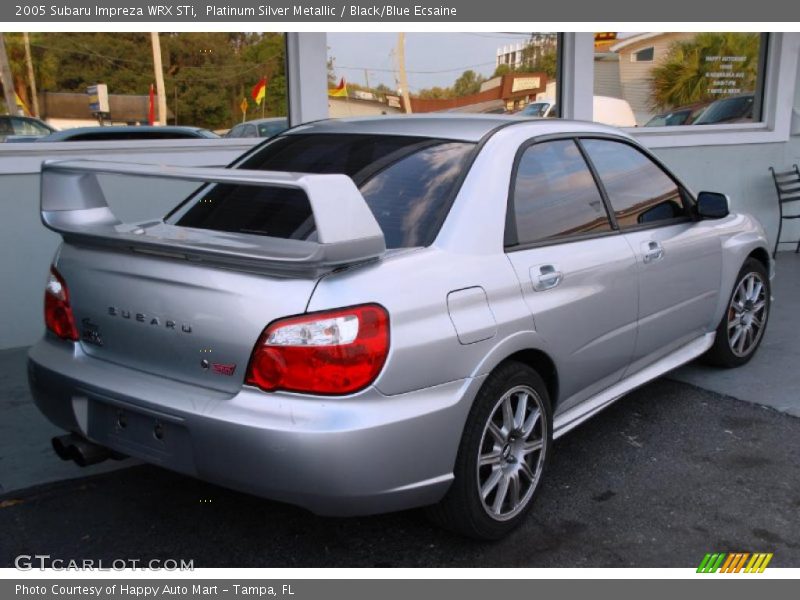 Platinum Silver Metallic / Black/Blue Ecsaine 2005 Subaru Impreza WRX STi