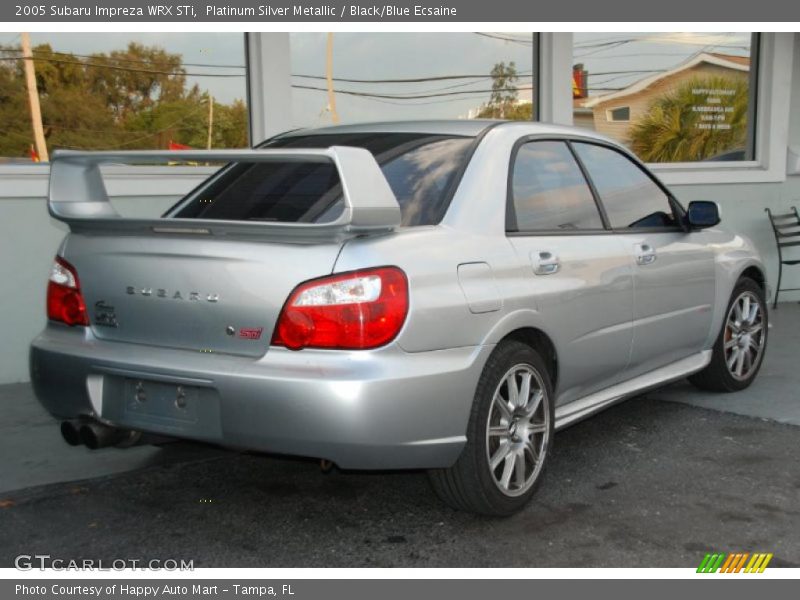Platinum Silver Metallic / Black/Blue Ecsaine 2005 Subaru Impreza WRX STi