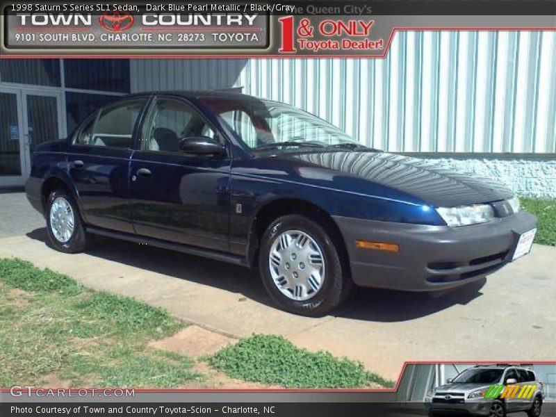 Dark Blue Pearl Metallic / Black/Gray 1998 Saturn S Series SL1 Sedan