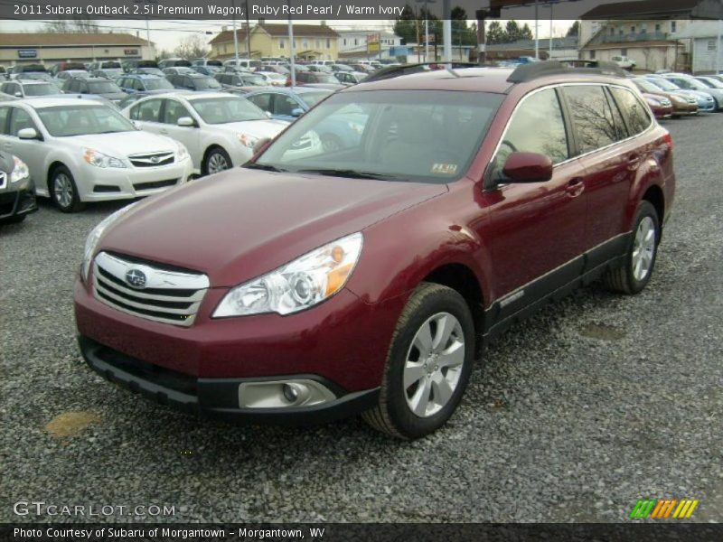 Ruby Red Pearl / Warm Ivory 2011 Subaru Outback 2.5i Premium Wagon
