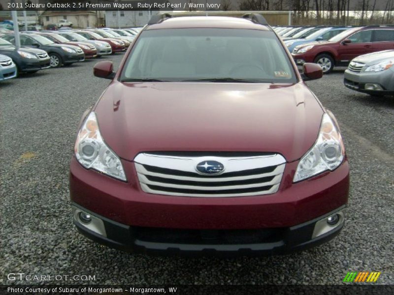 Ruby Red Pearl / Warm Ivory 2011 Subaru Outback 2.5i Premium Wagon