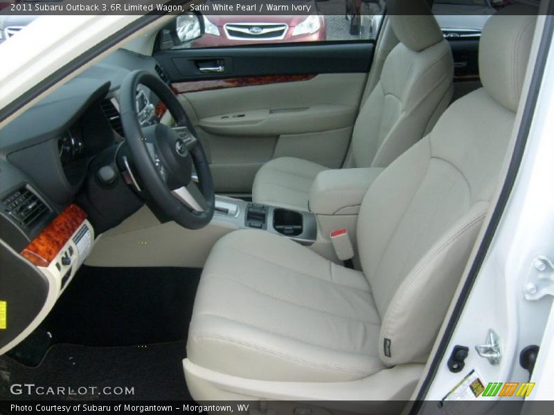 Satin White Pearl / Warm Ivory 2011 Subaru Outback 3.6R Limited Wagon