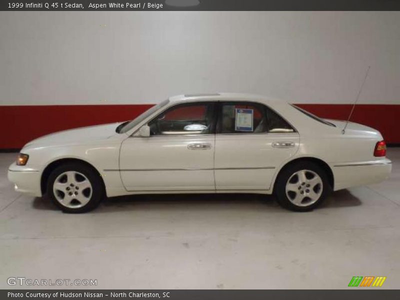 Aspen White Pearl / Beige 1999 Infiniti Q 45 t Sedan
