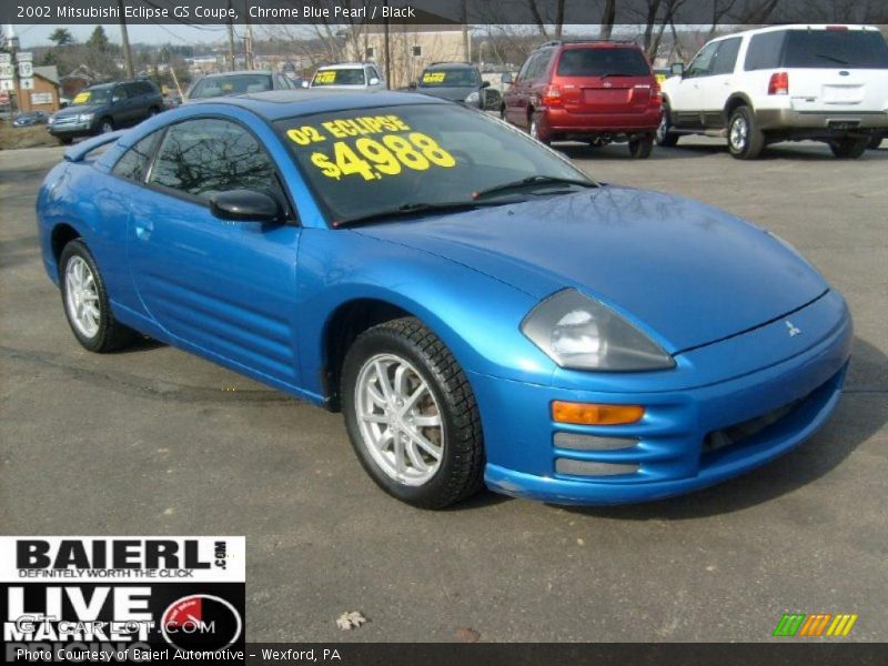 Chrome Blue Pearl / Black 2002 Mitsubishi Eclipse GS Coupe