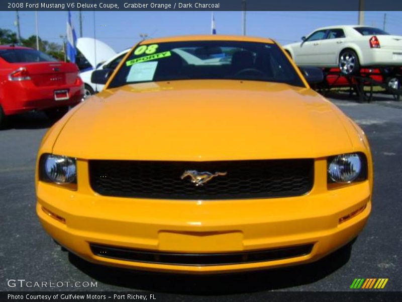 Grabber Orange / Dark Charcoal 2008 Ford Mustang V6 Deluxe Coupe