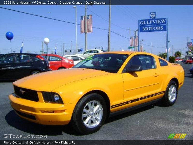 Grabber Orange / Dark Charcoal 2008 Ford Mustang V6 Deluxe Coupe