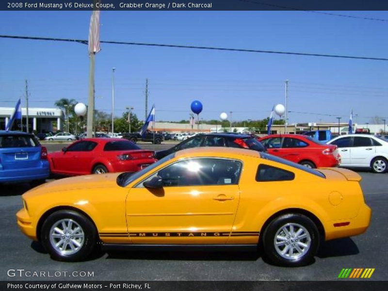 Grabber Orange / Dark Charcoal 2008 Ford Mustang V6 Deluxe Coupe