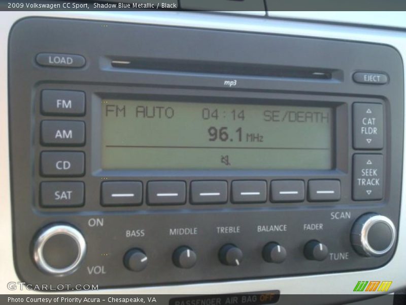 Shadow Blue Metallic / Black 2009 Volkswagen CC Sport