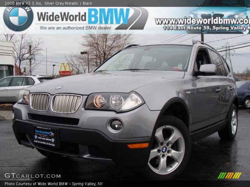 Silver Grey Metallic / Black 2008 BMW X3 3.0si
