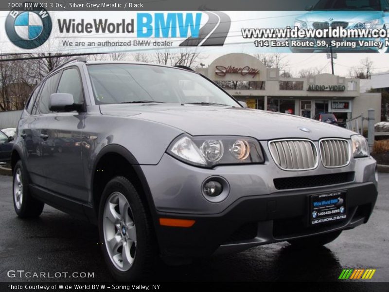 Silver Grey Metallic / Black 2008 BMW X3 3.0si