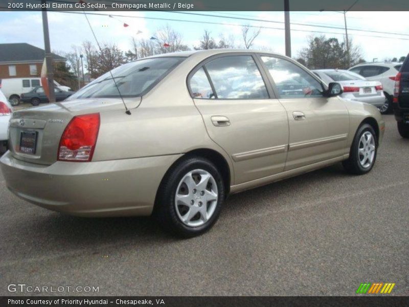 Champagne Metallic / Beige 2005 Hyundai Elantra GLS Sedan