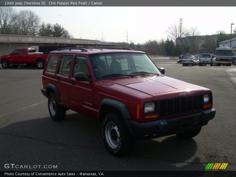 Chili Pepper Red Pearl / Camel 1999 Jeep Cherokee SE