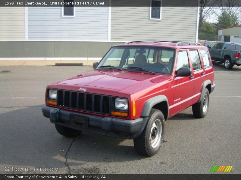 Chili Pepper Red Pearl / Camel 1999 Jeep Cherokee SE