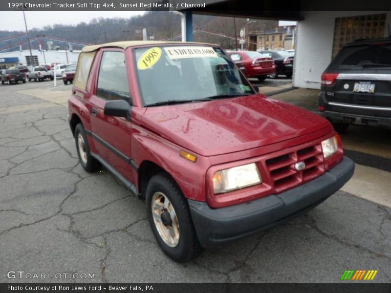 Sunset Red Metallic / Charcoal 1998 Chevrolet Tracker Soft Top 4x4