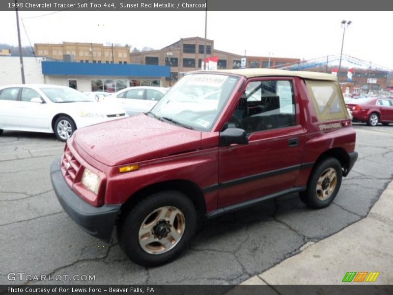 Sunset Red Metallic / Charcoal 1998 Chevrolet Tracker Soft Top 4x4