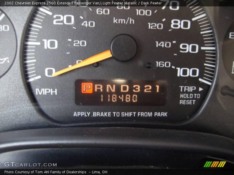 Light Pewter Metallic / Dark Pewter 2002 Chevrolet Express 3500 Extended Passenger Van
