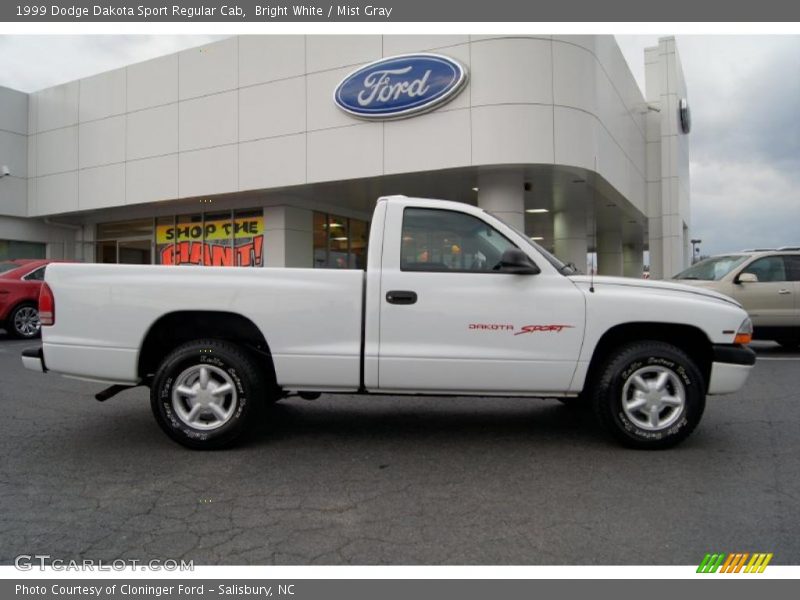 Bright White / Mist Gray 1999 Dodge Dakota Sport Regular Cab