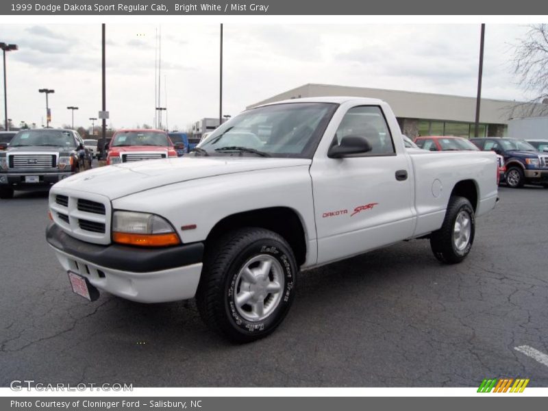 Bright White / Mist Gray 1999 Dodge Dakota Sport Regular Cab