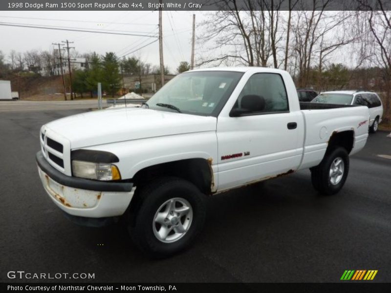 Bright White / Gray 1998 Dodge Ram 1500 Sport Regular Cab 4x4