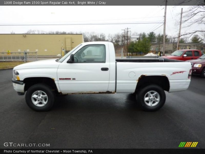 Bright White / Gray 1998 Dodge Ram 1500 Sport Regular Cab 4x4