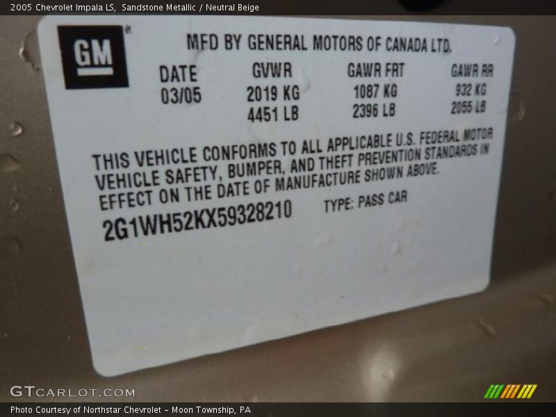 Sandstone Metallic / Neutral Beige 2005 Chevrolet Impala LS