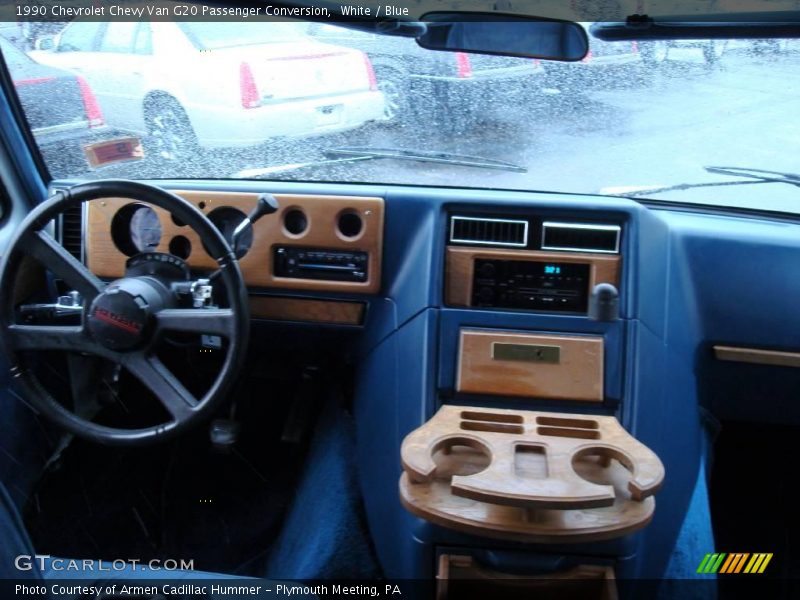 White / Blue 1990 Chevrolet Chevy Van G20 Passenger Conversion