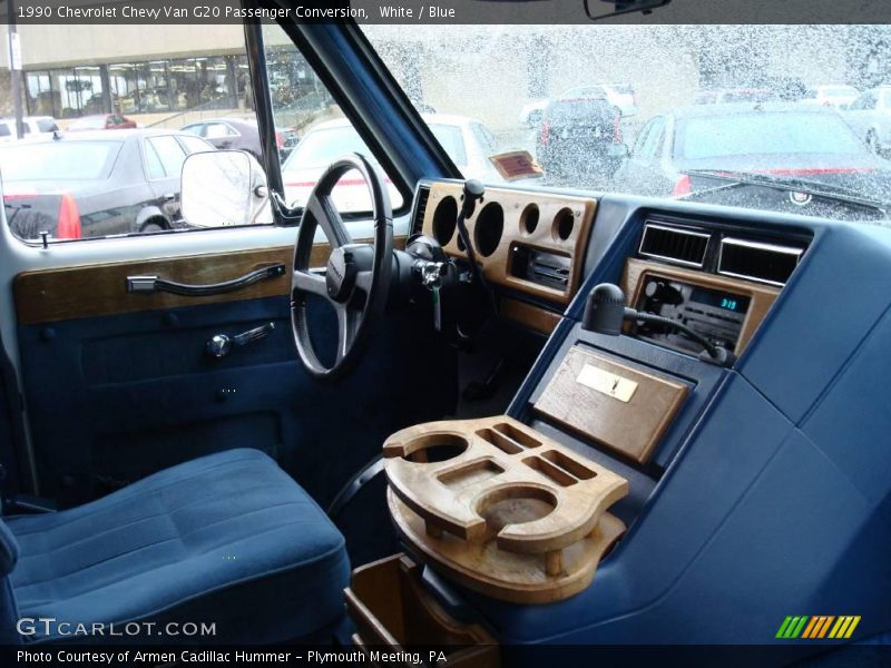 White / Blue 1990 Chevrolet Chevy Van G20 Passenger Conversion