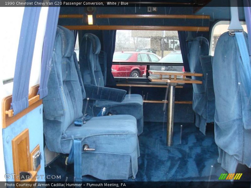 White / Blue 1990 Chevrolet Chevy Van G20 Passenger Conversion
