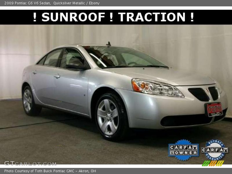 Quicksilver Metallic / Ebony 2009 Pontiac G6 V6 Sedan