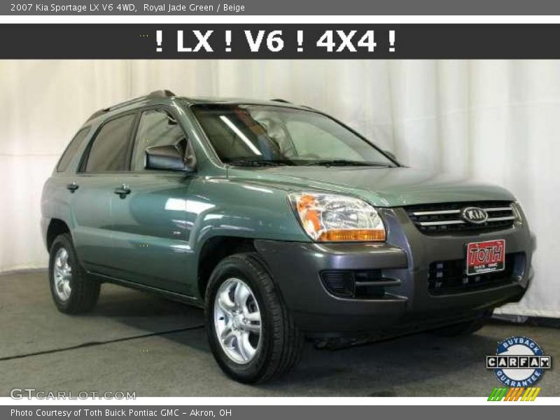 Royal Jade Green / Beige 2007 Kia Sportage LX V6 4WD