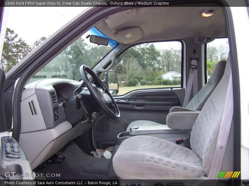 Oxford White / Medium Graphite 1999 Ford F450 Super Duty XL Crew Cab Dually Chassis