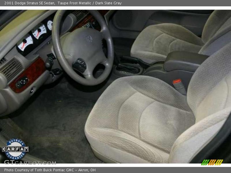 Taupe Frost Metallic / Dark Slate Gray 2001 Dodge Stratus SE Sedan