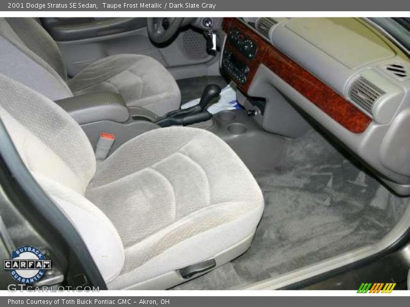 Taupe Frost Metallic / Dark Slate Gray 2001 Dodge Stratus SE Sedan