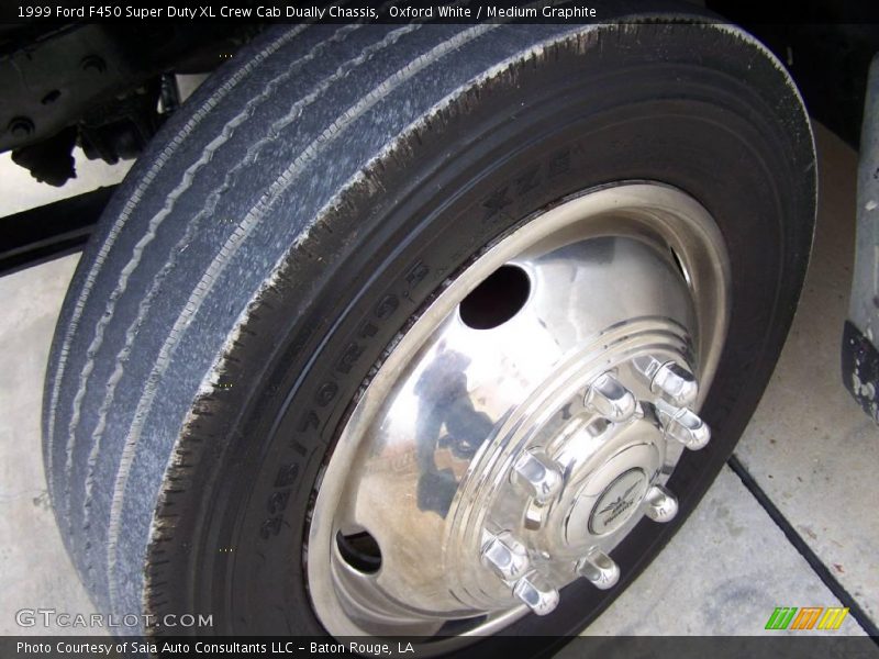 Oxford White / Medium Graphite 1999 Ford F450 Super Duty XL Crew Cab Dually Chassis