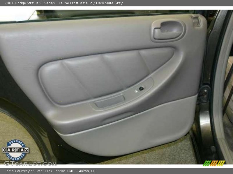 Taupe Frost Metallic / Dark Slate Gray 2001 Dodge Stratus SE Sedan